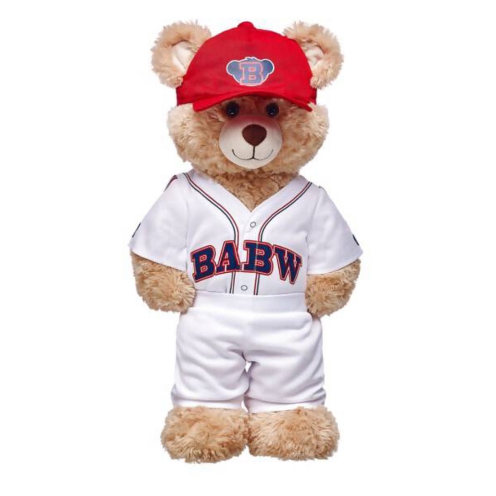 BABW 17" Plush Teddy Bear Build A Bear with baseball uniform
